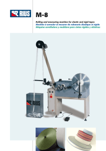 Rolling and measuring machine for elastic and rigid tapes Machine