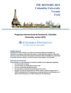 FAQ Columbia Verano 2015 - Tecnológico de Monterrey