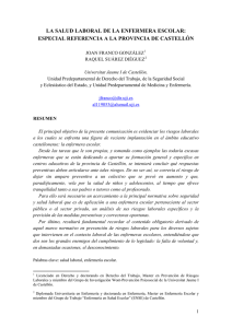 la salud laboral de la enfermera escolar - Repositori UJI