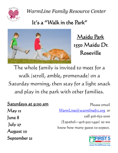 It`s a “Walk in the Park” The whole family is invited to meet for a walk