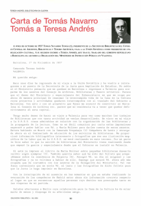 Carta de Tomás Navarro Tomás a Teresa Andrés