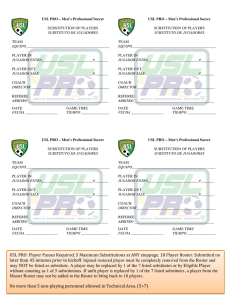 USL-Pro Substitution Pass