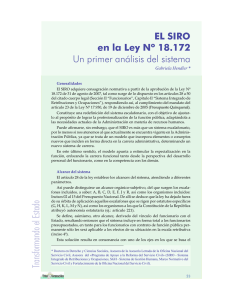 El SIRO en la Ley Nº 18172. Un primer análisis del sistema