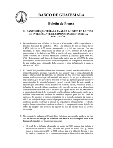 El Banco de Guatemala evalúa ajustes en la Tasa de Interés ante el