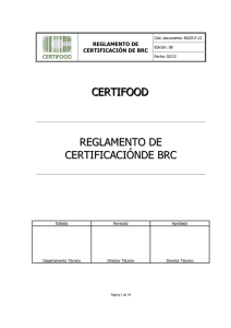 CERTIFOOD REGLAMENTO DE CERTIFICACI&Oacute;NDE BRC