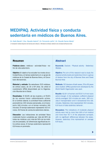 MEDIPAQ. Actividad física y conducta sedentaria en médicos de