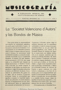 La "Societat Valenciana d`Autors y las Bandas de Música