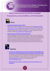 News from around the world on Budget Transparency