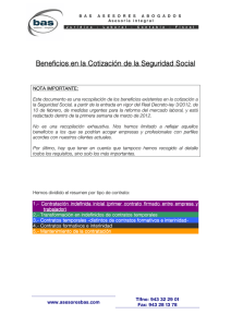 Resumen bonificaciones a la Seguridad Social – 2012