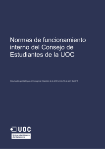 Normas de funcionamiento interno del Consejo de Estudiantes de la