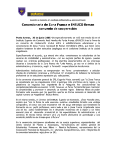 Concesionaria de Zona Franca e INSUCO firman