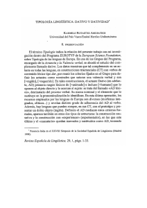 tipología lingüística: dativo y datividad