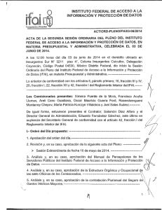 ¡Ns`ri`m`ro FEDERAL DE Acces INFORMACIÓN Y PR TECCION