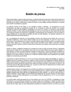 Boletín de prensa - Centro de Derechos Humanos Fray Bartolomé