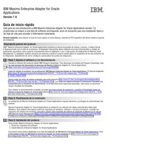 IBM Maximo Enterprise Adapter for Oracle Applications Guía de