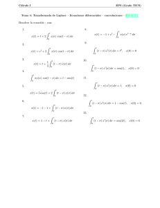 Resolver la ecuación : con: 1. x(t) = t + 2 ∫ t x(σ) cos(t