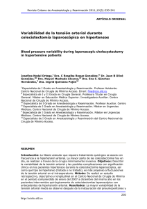 Variabilidad de la tensión arterial durante colecistectomía