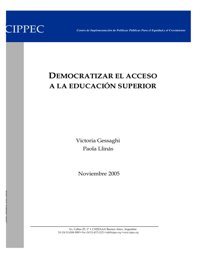 Democratizar El Acceso A La Educaci n Superior