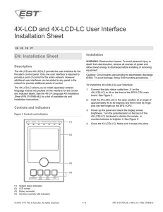 4X-LCD and 4X-LCD-LC User Interface Installation Sheet