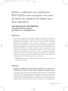 Diseño y validación de la plataforma PLEVALEX como