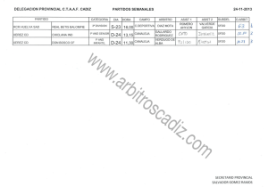 delegacion provincial ctaaf cadiz partidos semanales 24-11-2013