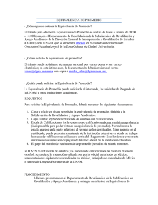 EQUIVALENCIA DE PROMEDIO - Coordinación de Estudios de