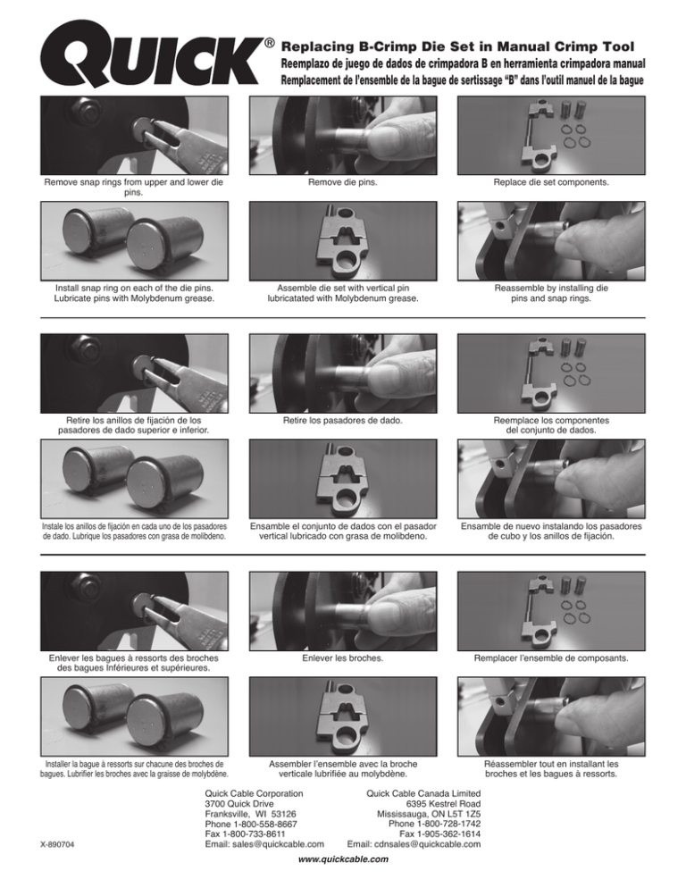 Replacing B-Crimp Die Set In Manual Crimp Tool