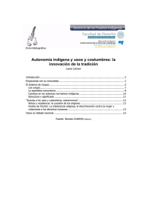 Autonomía indígena y usos y costumbres: la innovación de la tradición