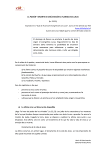 LA PASIÓN Y MUERTE DE JESÚS SEGÚN EL EVANGELISTA