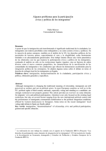 Algunos problemas para la participación cívica y política de los