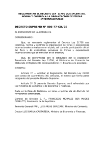 decreto supremo n° 006-77-co/ce