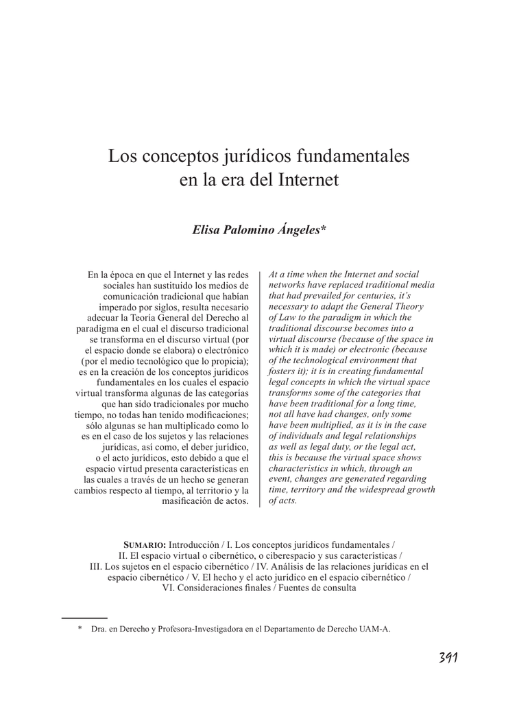 Los conceptos jurídicos fundamentales en la era del