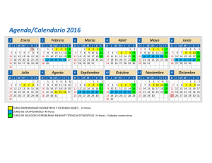 Agenda/Calendario 2016