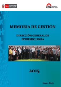 Memoria de gestión – 2015 - Dirección General de Epidemiología