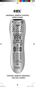 UNIVERSAL REMOTE CONTROL USER`S GUIDE CONTROL