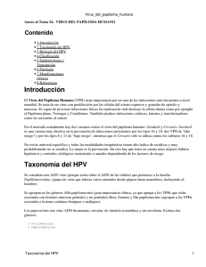 Introducción Taxonomía del HPV