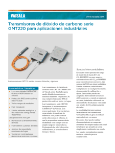 Transmisores de dióxido de carbono serie GMT220 para