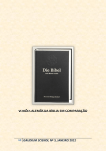 versões alemãs da Bíblia - Universidade Católica Portuguesa