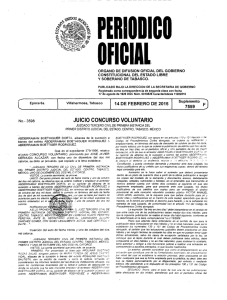 juicio concurso voluntario - Gobierno del Estado de Tabasco