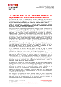 La Comisión Mixta de la Comunidad Valenciana de