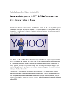 Embarazada de gemelas, la CEO de Yahoo! se tomará una breve