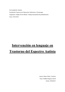 Intervención en lenguaje en Trastorno del Espectro Autista