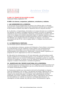 el mir y el triunfo de salvador allende