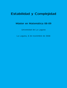 Estabilidad y Complejidad - Universidad de La Laguna