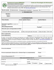 Solicitud de Cuenta de UPRM para Organizaciones. PDF, 51k