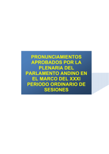 pronunciamientos aprobados por la plenaria del parlamento andino