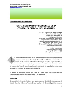 Perfil Geográfico y Económico de la Comisaría Especial del