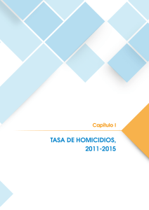 tasa de homicidios, 2011-2015