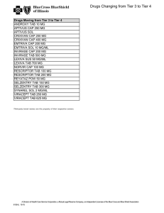 Drugs Changing from Tier 3 to Tier 4