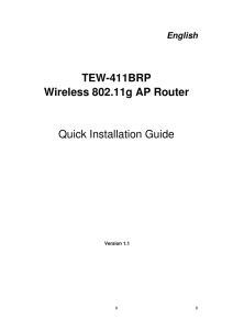 TEW-411BRP Wireless 802.11g AP Router Quick Installation Guide